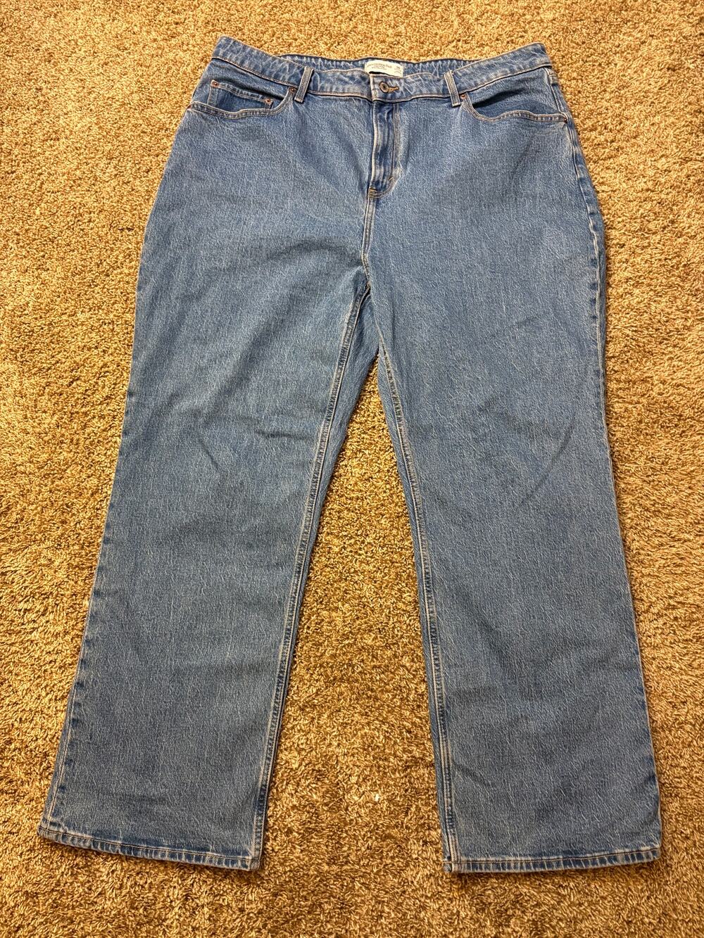 Abercrombie & Fitch Curve Love High Rise 90's Relaxed Jeans Size 35 Baggy Y2K